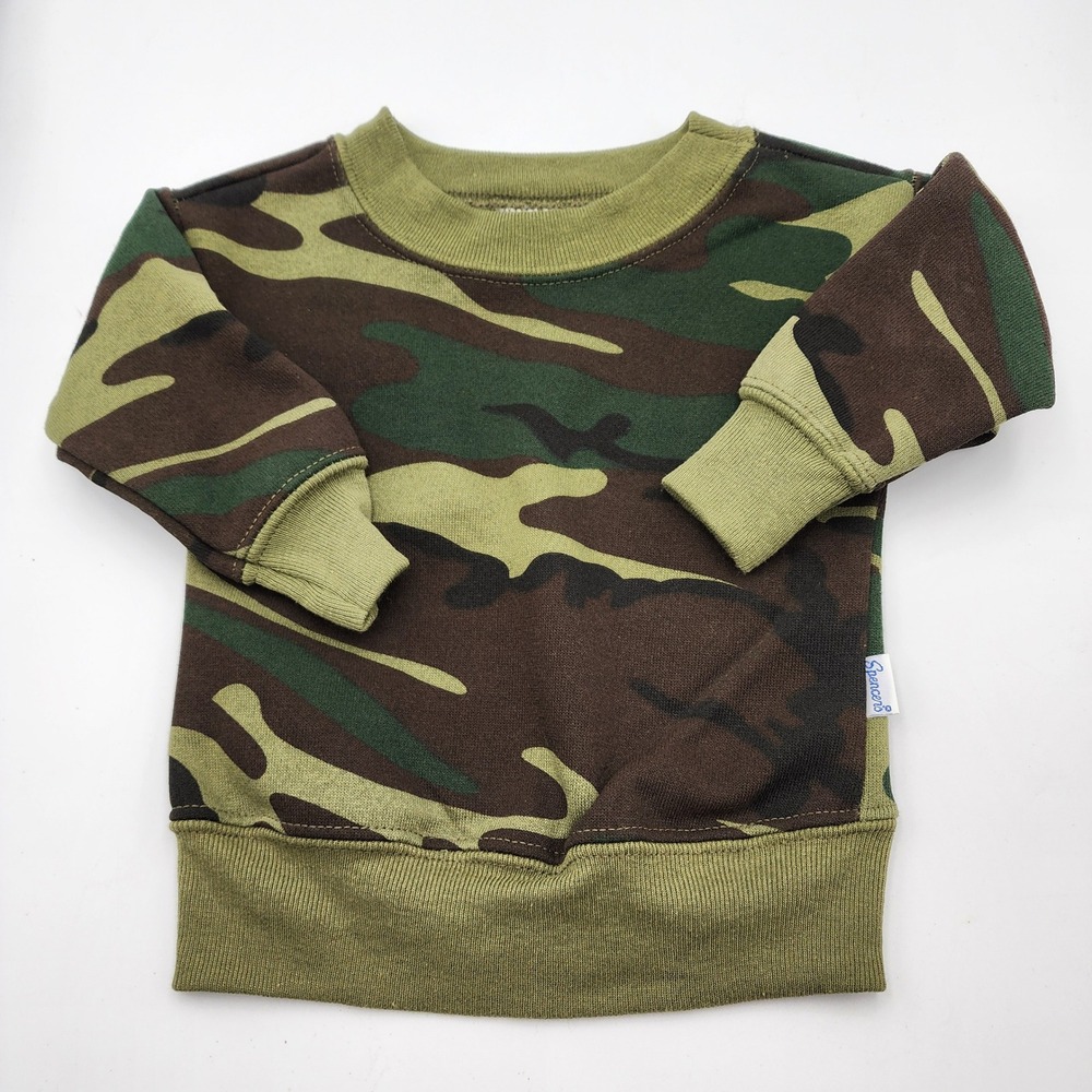 Spencer's Camo Print Baby Sweatshirt‎ Crewneck Pullover, Size 6 Months